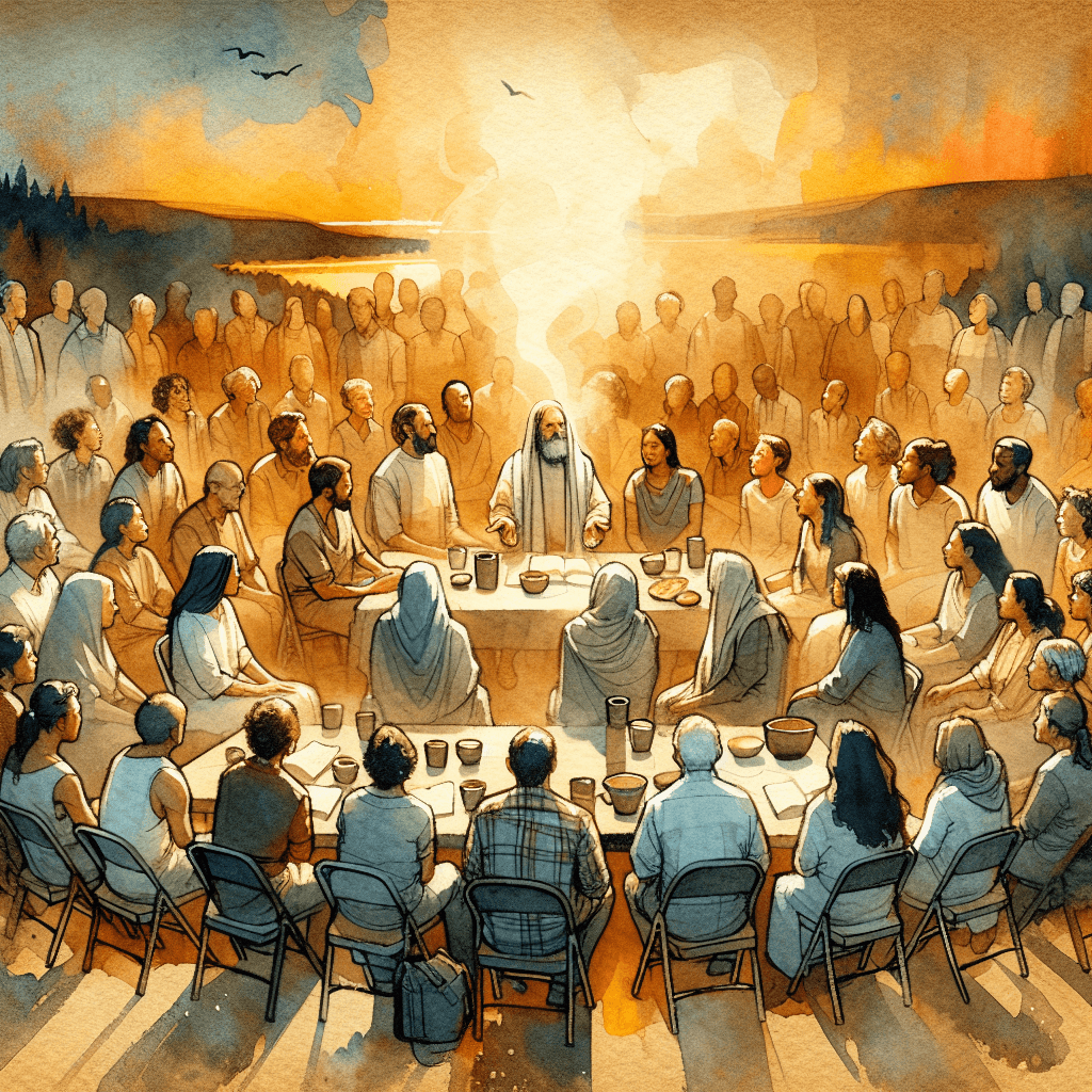 AI-generated illustration for "The Sacrament Question - Teaching Material" — created by ChurchWiseAI using DALL-E