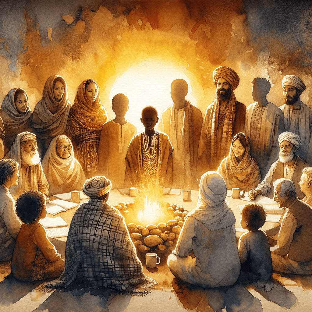 AI-generated illustration for "The Friends Question - Teaching Material" — created by ChurchWiseAI using DALL-E