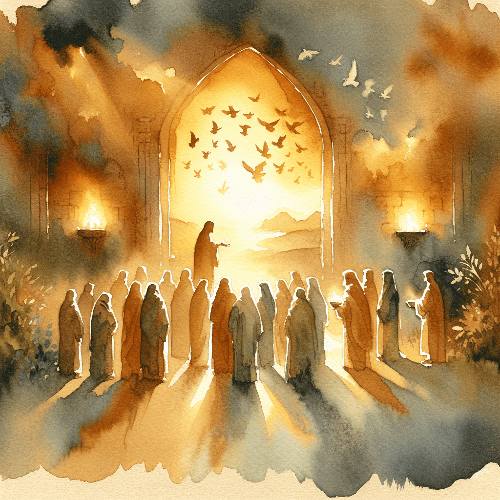 AI-generated illustration for "Contemplating Mercy" — created by ChurchWiseAI using DALL-E