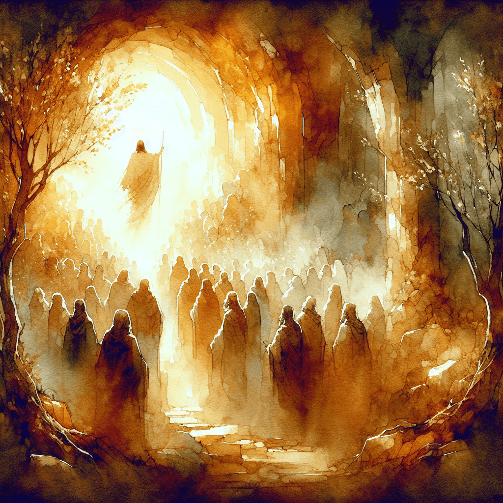 AI-generated illustration for "The Dead in Christ Will Rise: 1 Thessalonians 4:13-18" — created by ChurchWiseAI using DALL-E