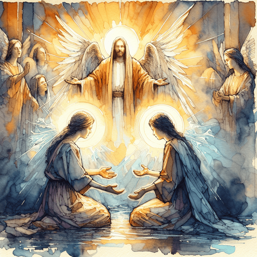 AI-generated illustration for "Two Daughters Healed: Matthew 9:18-26" — created by ChurchWiseAI using DALL-E