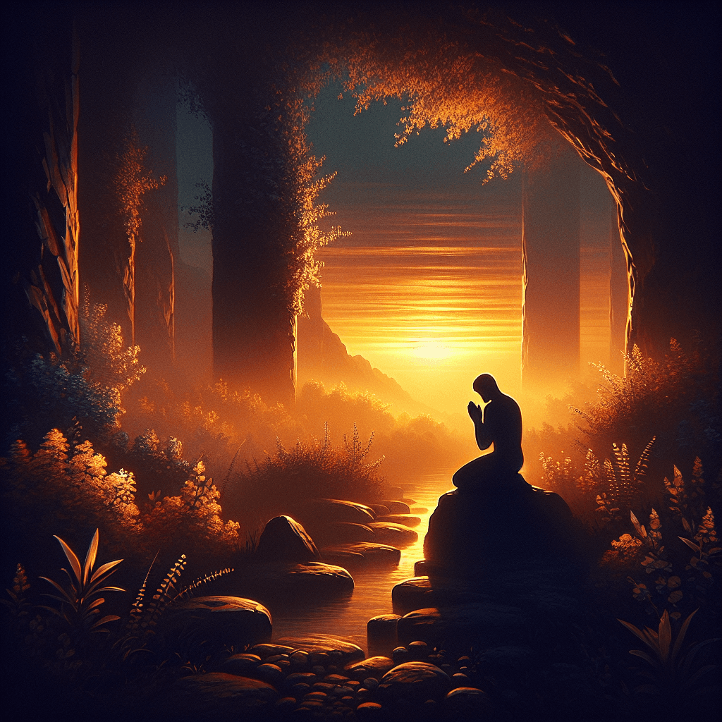 AI-generated illustration for "Quiet Time: God - Prayer" — created by ChurchWiseAI using DALL-E