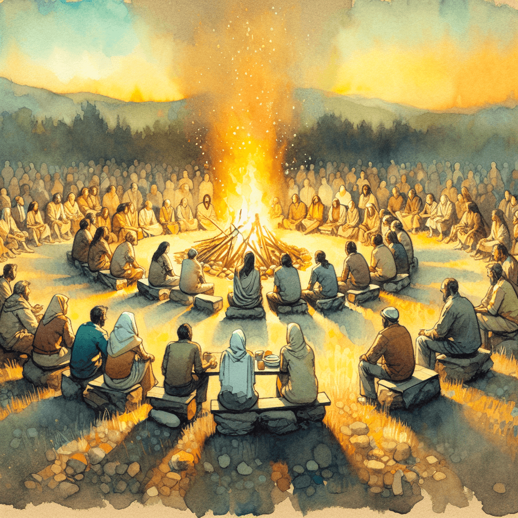 AI-generated illustration for "Morning Meditation: Online Church & Community - Biblical Insight" — created by ChurchWiseAI using DALL-E