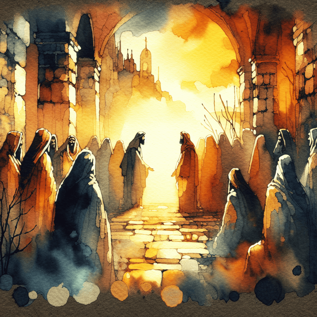 AI-generated illustration for "Before the Rooster Crowed: Mark 14:66-72" — created by ChurchWiseAI using DALL-E