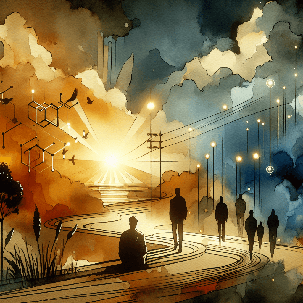 AI-generated illustration for "Reflecting on Technology & Human Connection - Teaching Material" — created by ChurchWiseAI using DALL-E