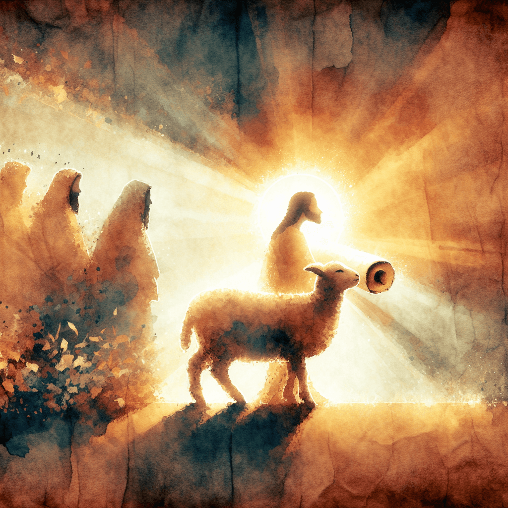 AI-generated illustration for "Worthy Is the Lamb: Revelation 5:1-14" — created by ChurchWiseAI using DALL-E
