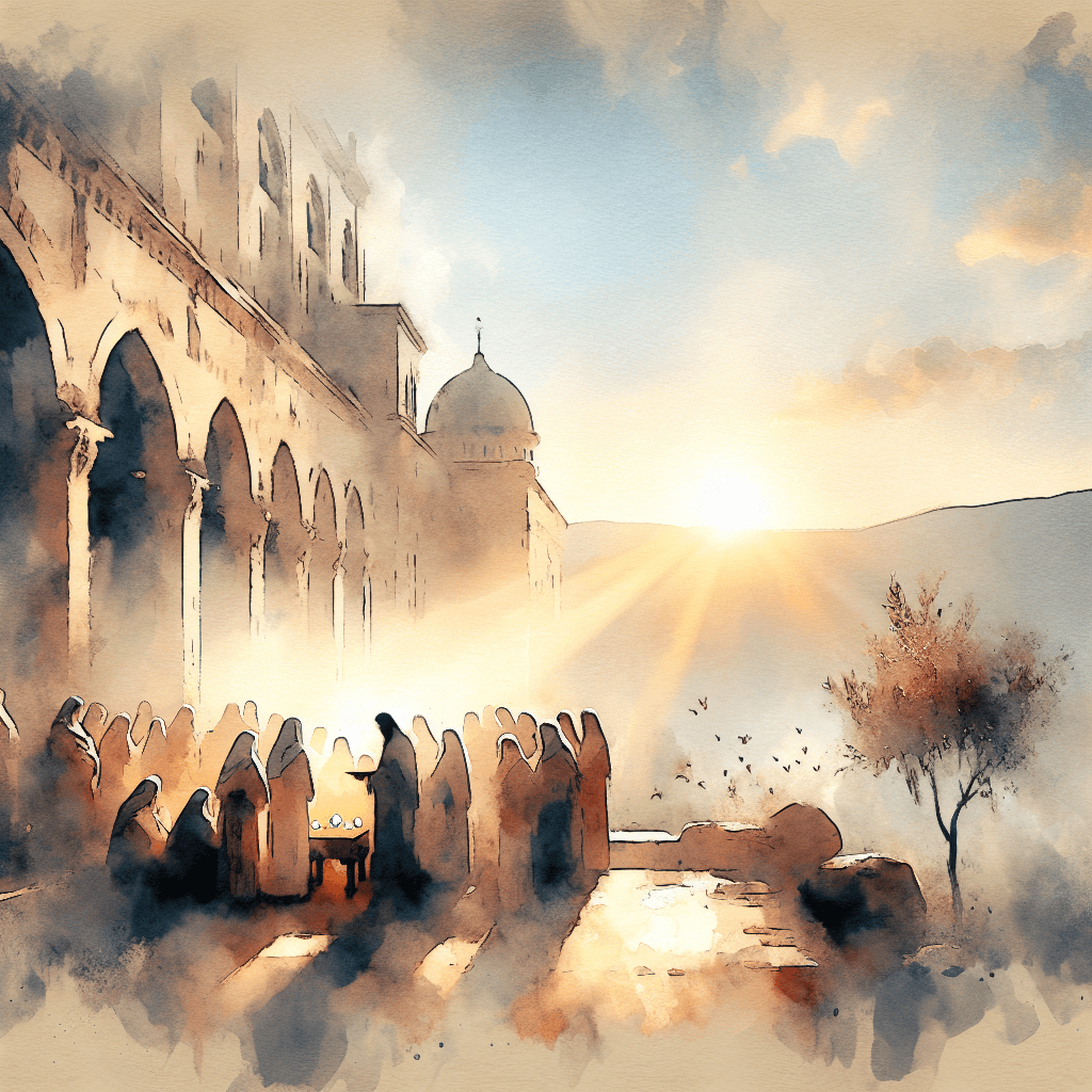 AI-generated illustration for "The Upside-Down Kingdom: Matthew 5:1-12" — created by ChurchWiseAI using DALL-E