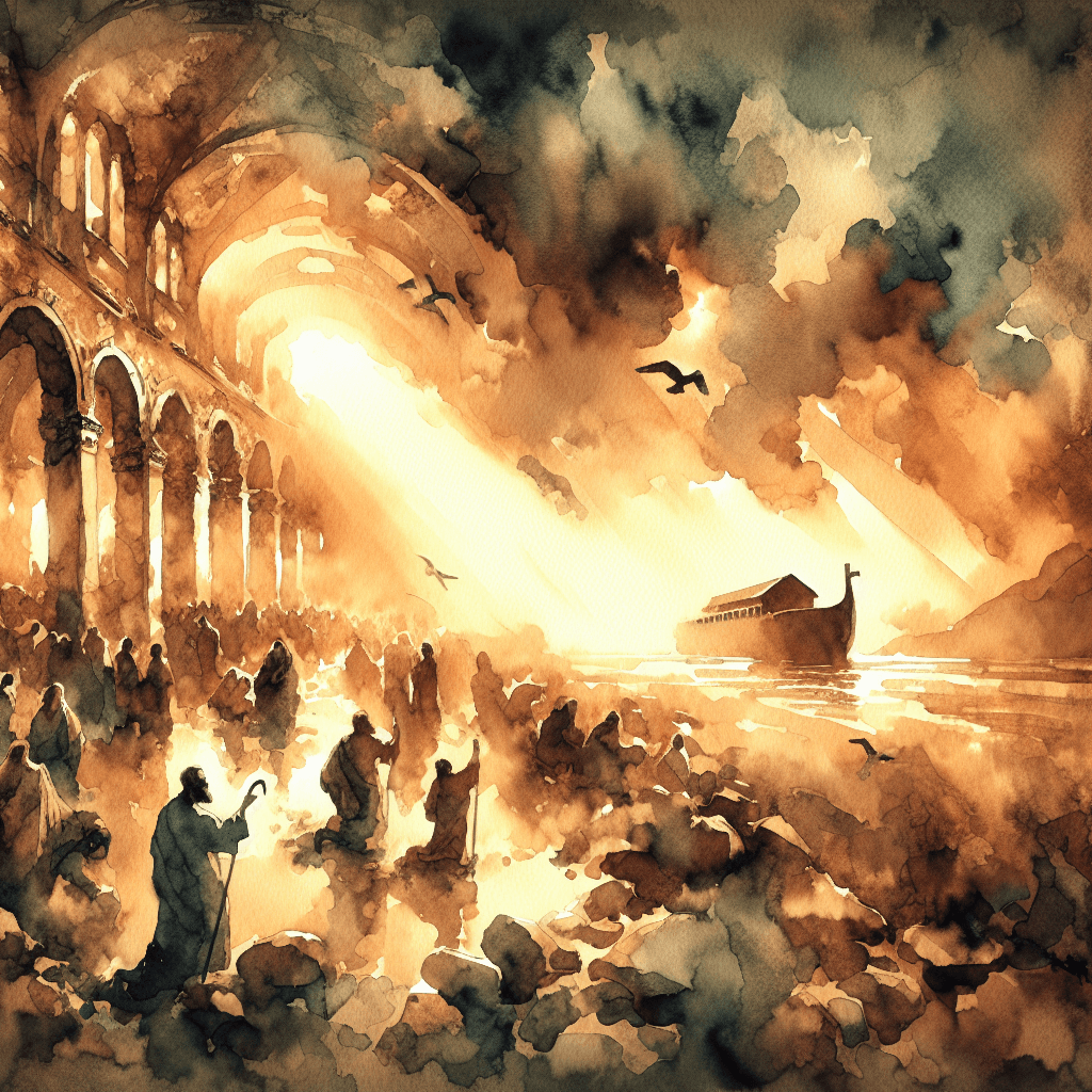 AI-generated illustration for "Every Thought of Their Hearts: Genesis 6:5-22" — created by ChurchWiseAI using DALL-E