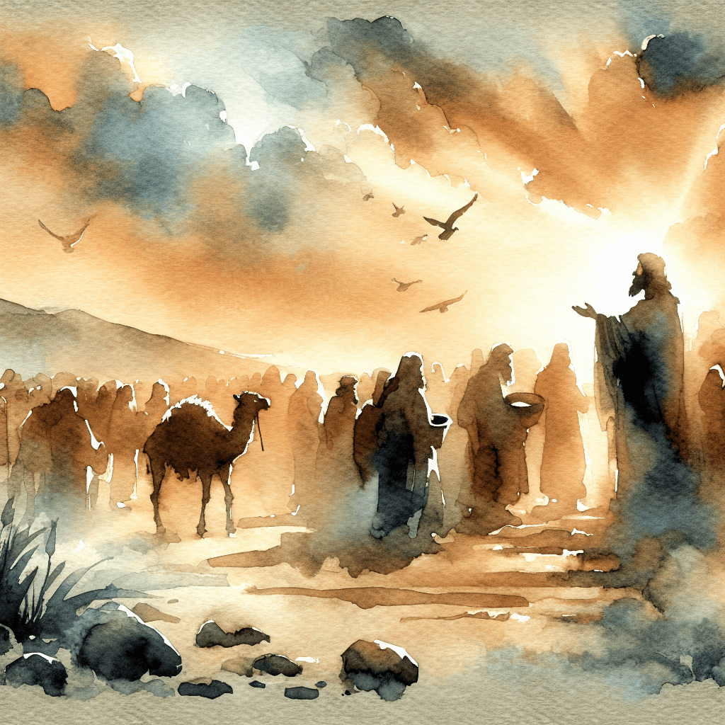 AI-generated illustration for "Bread from Heaven: Exodus 16:1-18" — created by ChurchWiseAI using DALL-E
