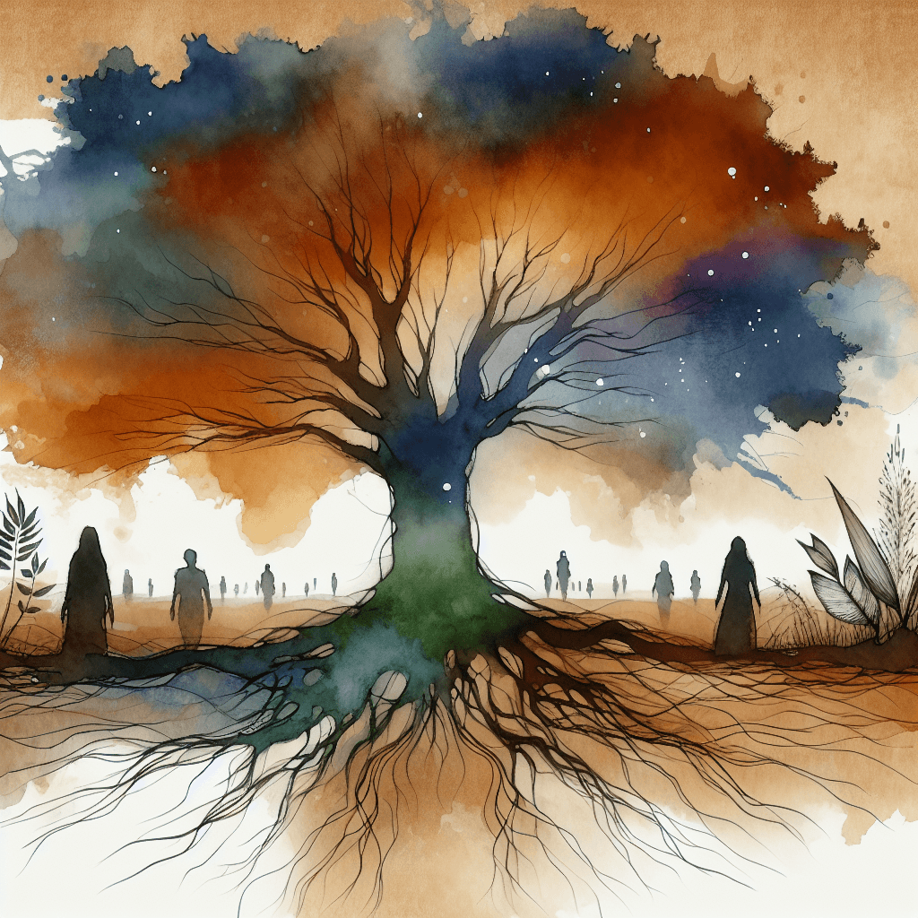 AI-generated illustration for "Evening Prayer: Technology & Human Connection - Story" — created by ChurchWiseAI using DALL-E