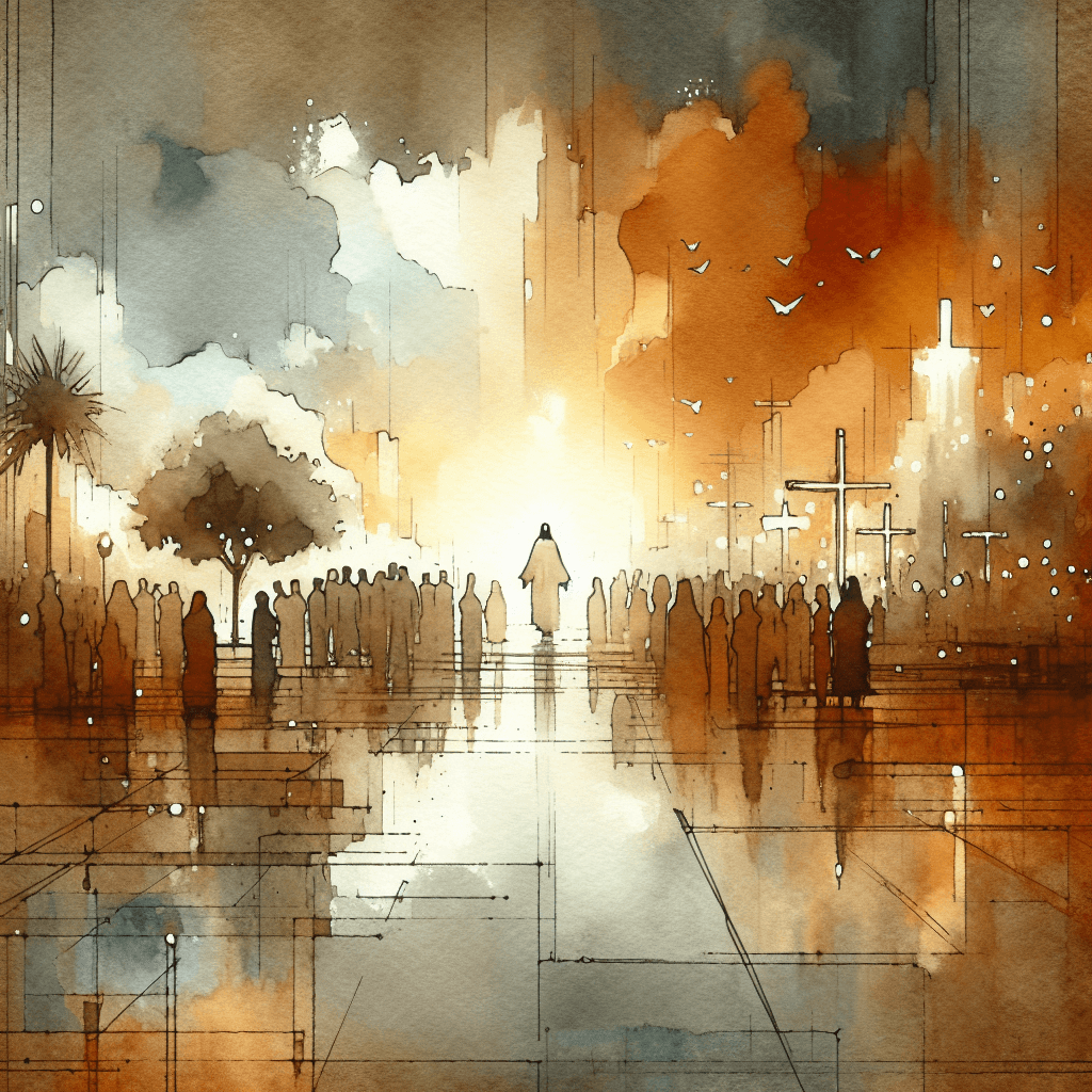 AI-generated illustration for "Theological Perspective: Digital Discipleship - Commentary" — created by ChurchWiseAI using DALL-E