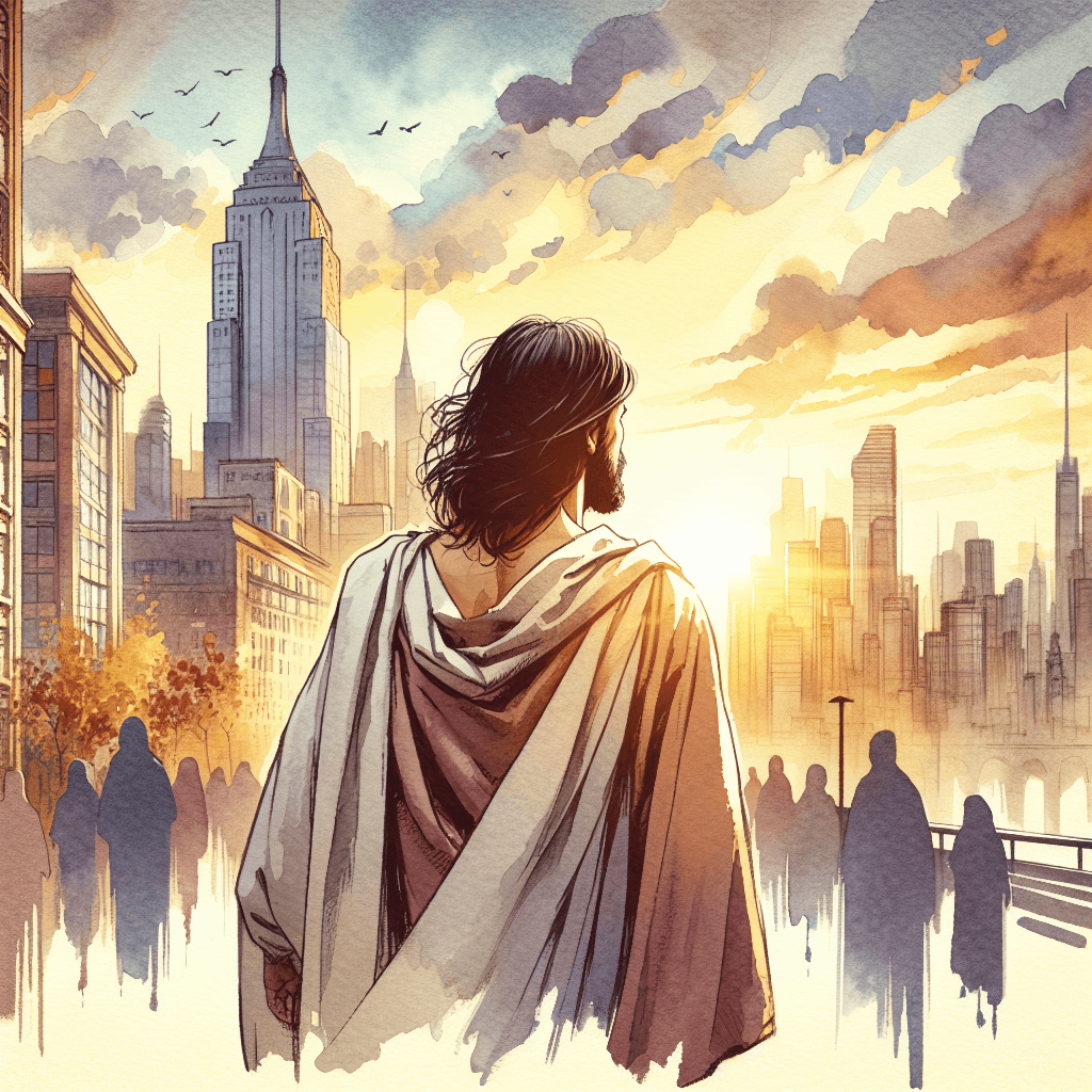 AI-generated illustration for "A Contemporary Peace Story" — created by ChurchWiseAI using DALL-E