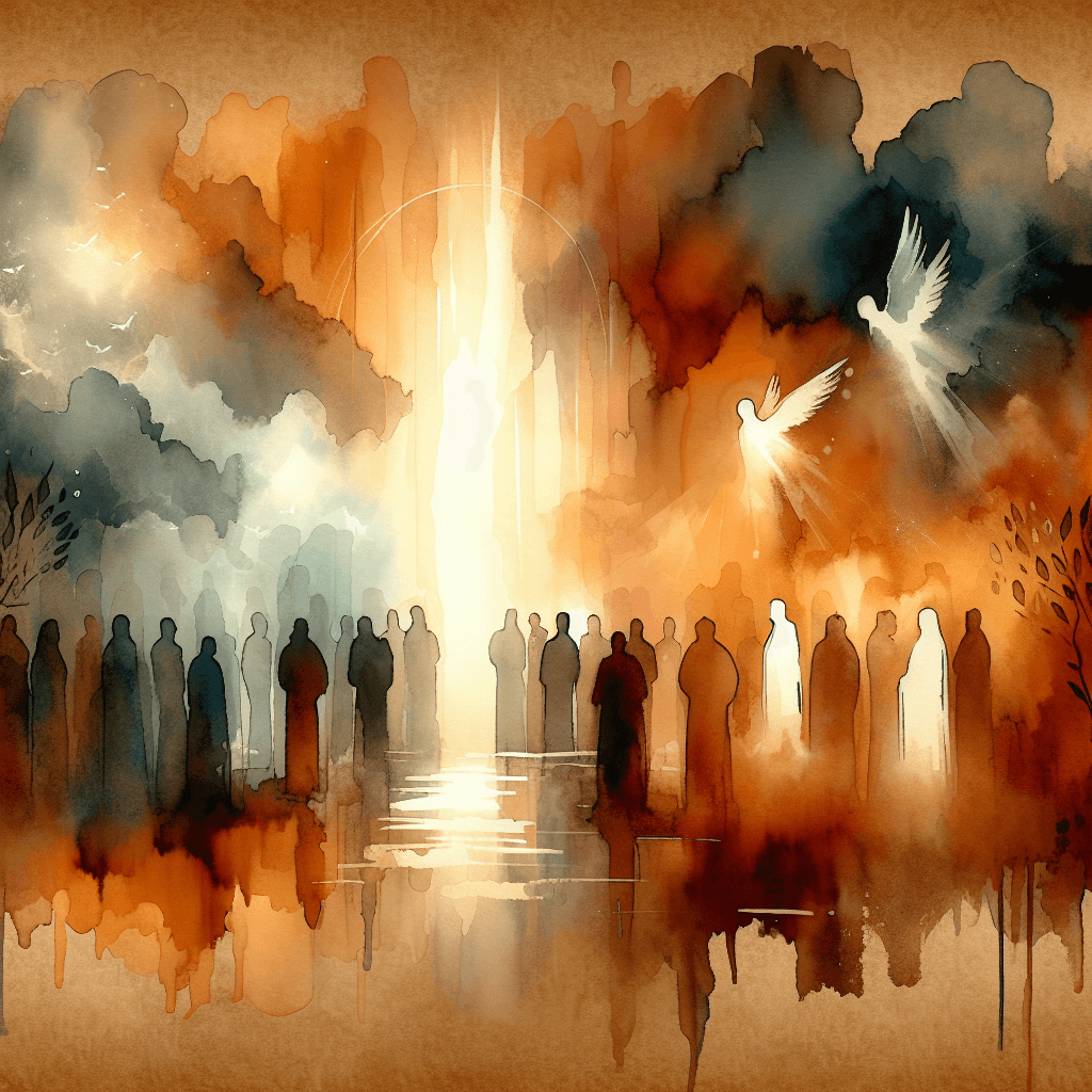 AI-generated illustration for "Two Adams, Two Humanities: Romans 5:12-21" — created by ChurchWiseAI using DALL-E