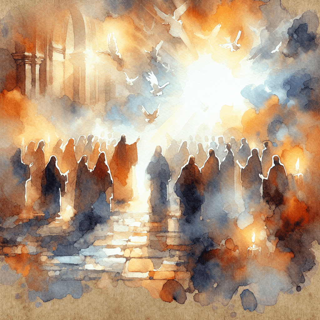 AI-generated illustration for "Wind and Fire: Acts 2:1-21" — created by ChurchWiseAI using DALL-E