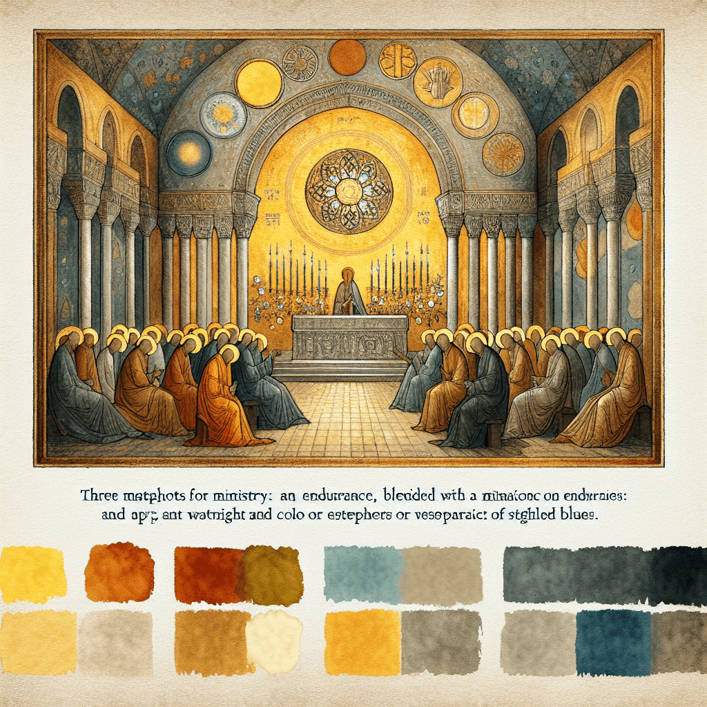 AI-generated illustration for "Three Metaphors for Ministry: A Meditation on Endurance" — created by ChurchWiseAI using DALL-E