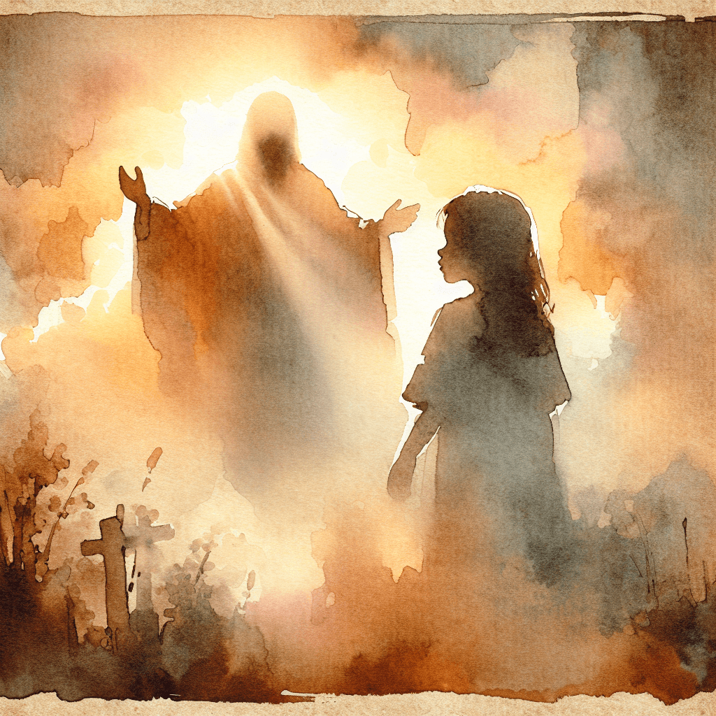 AI-generated illustration for "Little Girl, Get Up: Mark 5:35-43" — created by ChurchWiseAI using DALL-E
