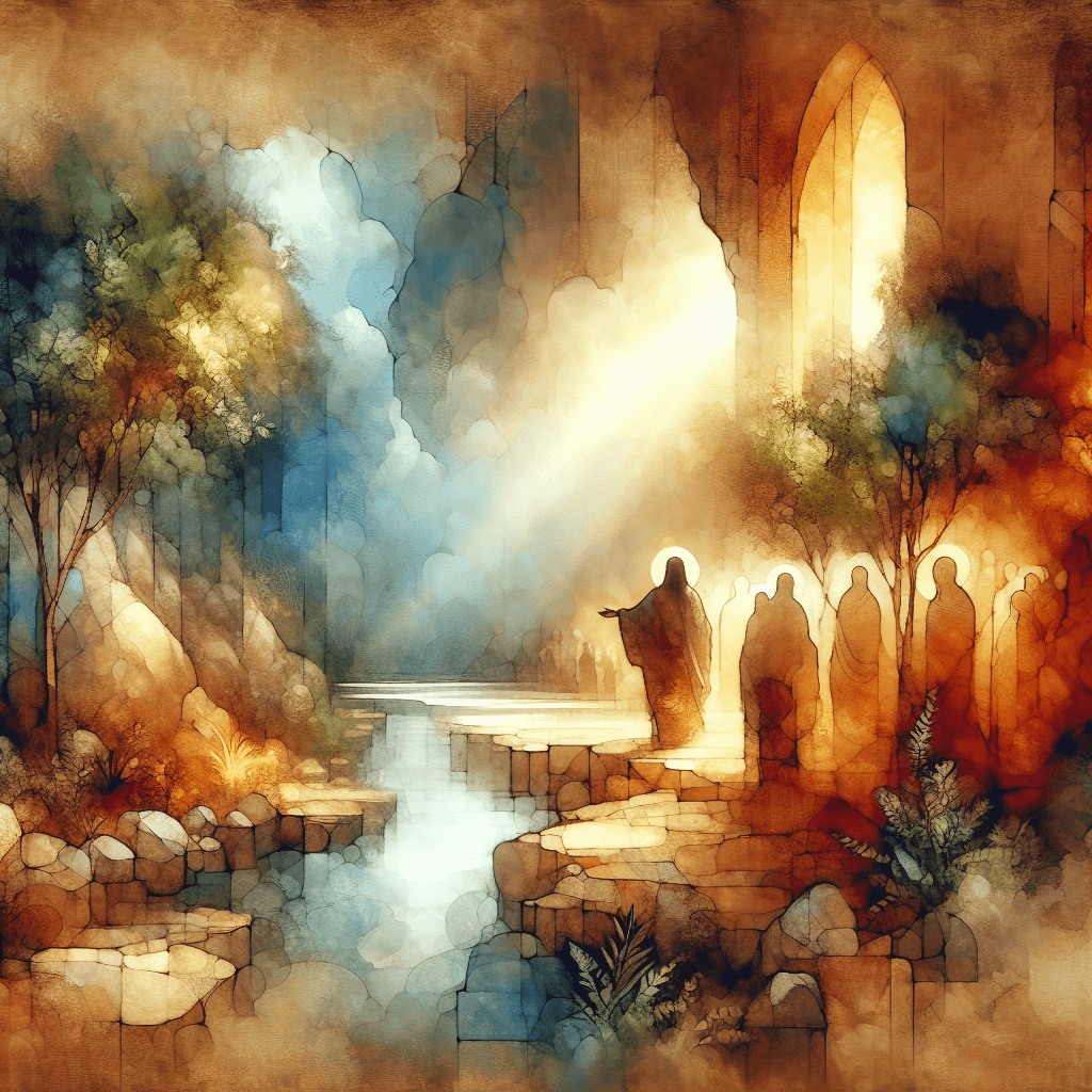 AI-generated illustration for "I Am the Way, Truth, and Life: John 14:1-14" — created by ChurchWiseAI using DALL-E