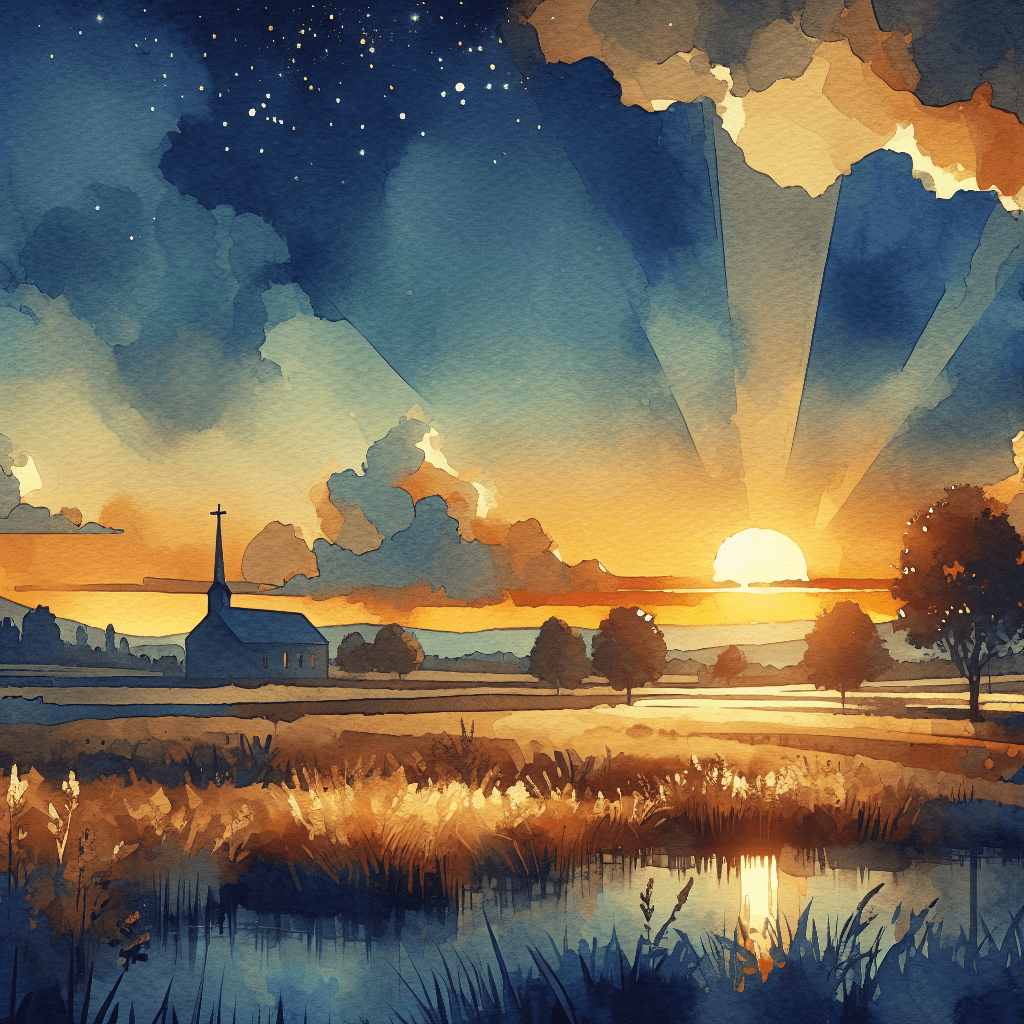 AI-generated illustration for "Evening Prayer: Conversion" — created by ChurchWiseAI using DALL-E