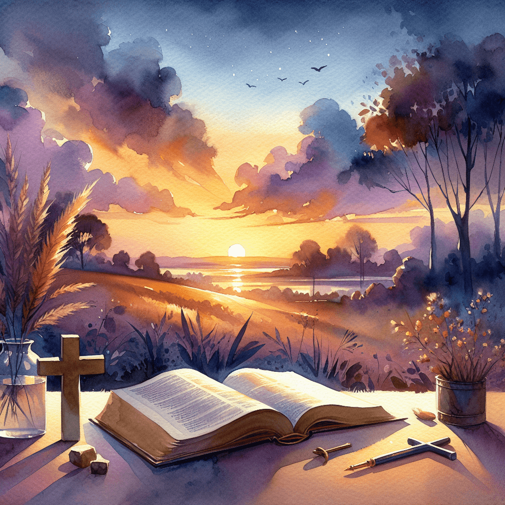 AI-generated illustration for "Evening Prayer: Gentleness - Prayer" — created by ChurchWiseAI using DALL-E