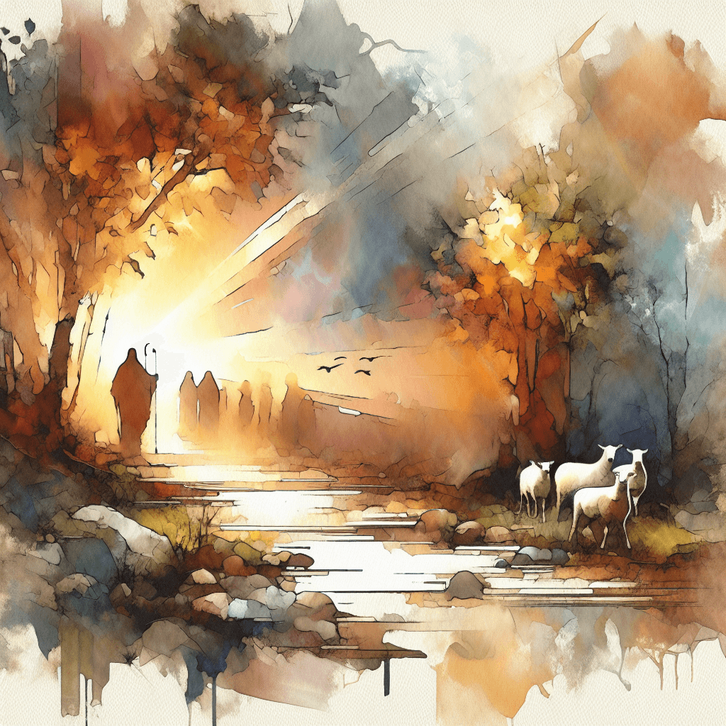 AI-generated illustration for "Show Don't Tell: Psalm 23" — created by ChurchWiseAI using DALL-E