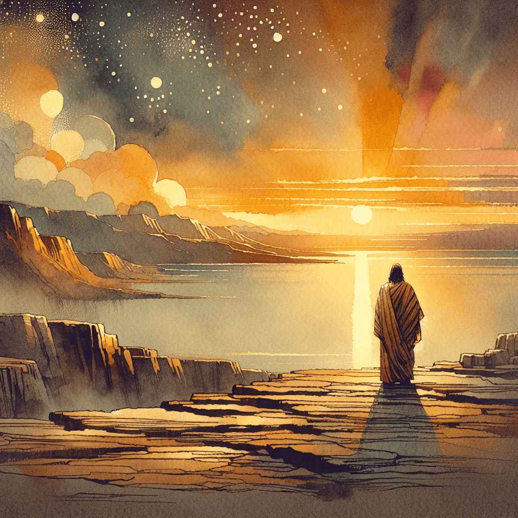 AI-generated illustration for "Finding Leading Toward Peace in Everyday Moments - Quote" — created by ChurchWiseAI using DALL-E