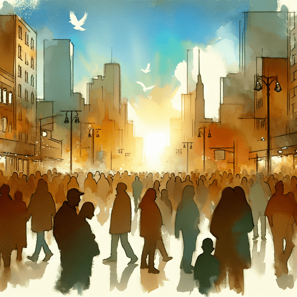 AI-generated illustration for "Finding Nonviolent Resistance in Everyday Moments" — created by ChurchWiseAI using DALL-E