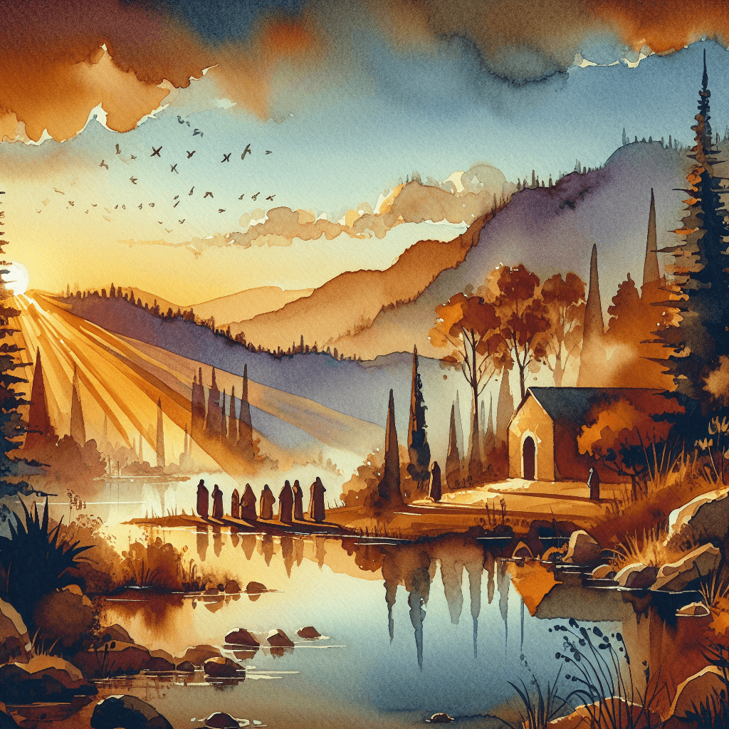 AI-generated illustration for "Manchester by the Sea: Carrying Grief While God Works - Lutheran (Romans 8:28)" — created by ChurchWiseAI using DALL-E