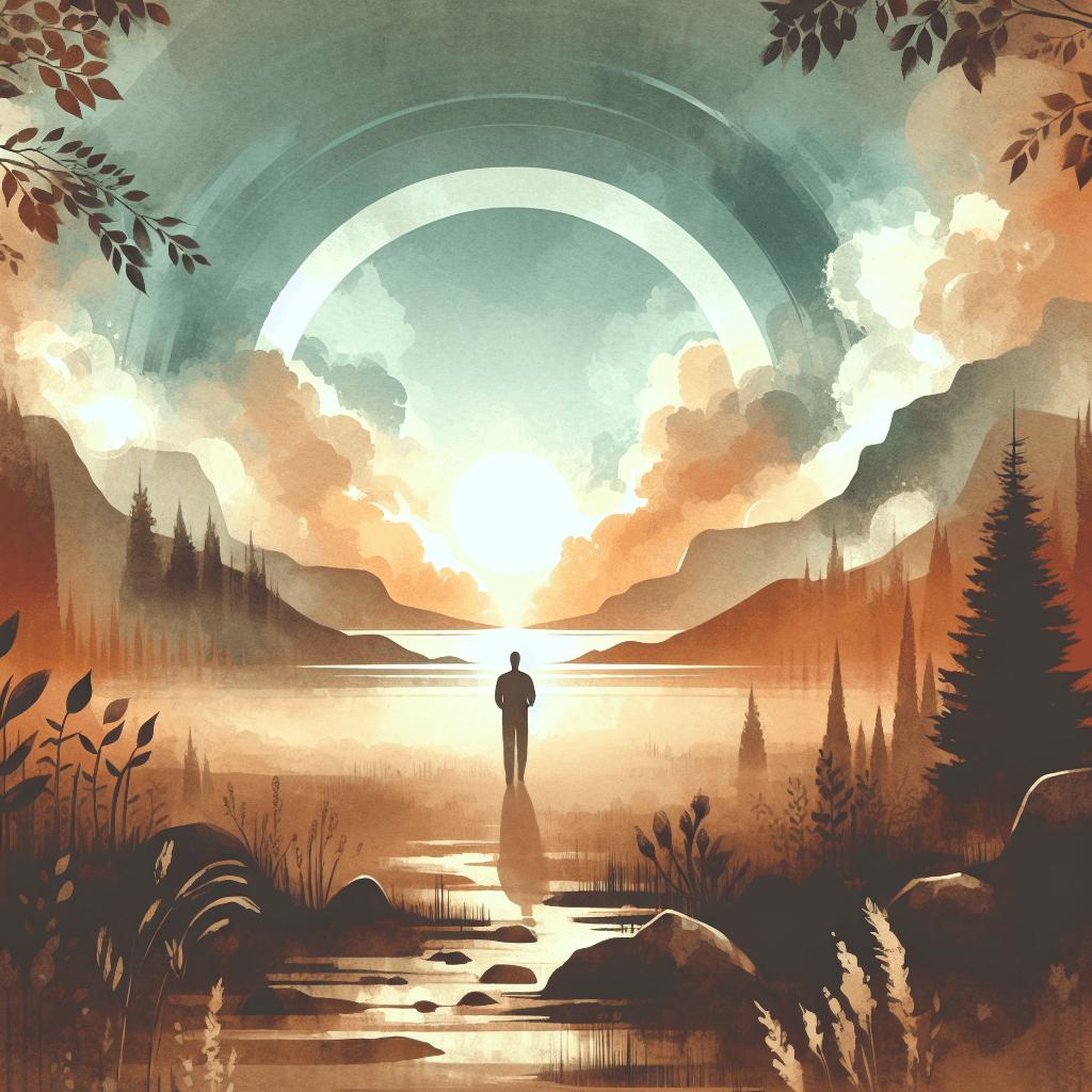 AI-generated illustration for "Morning Meditation: Online Church & Community" — created by ChurchWiseAI using DALL-E