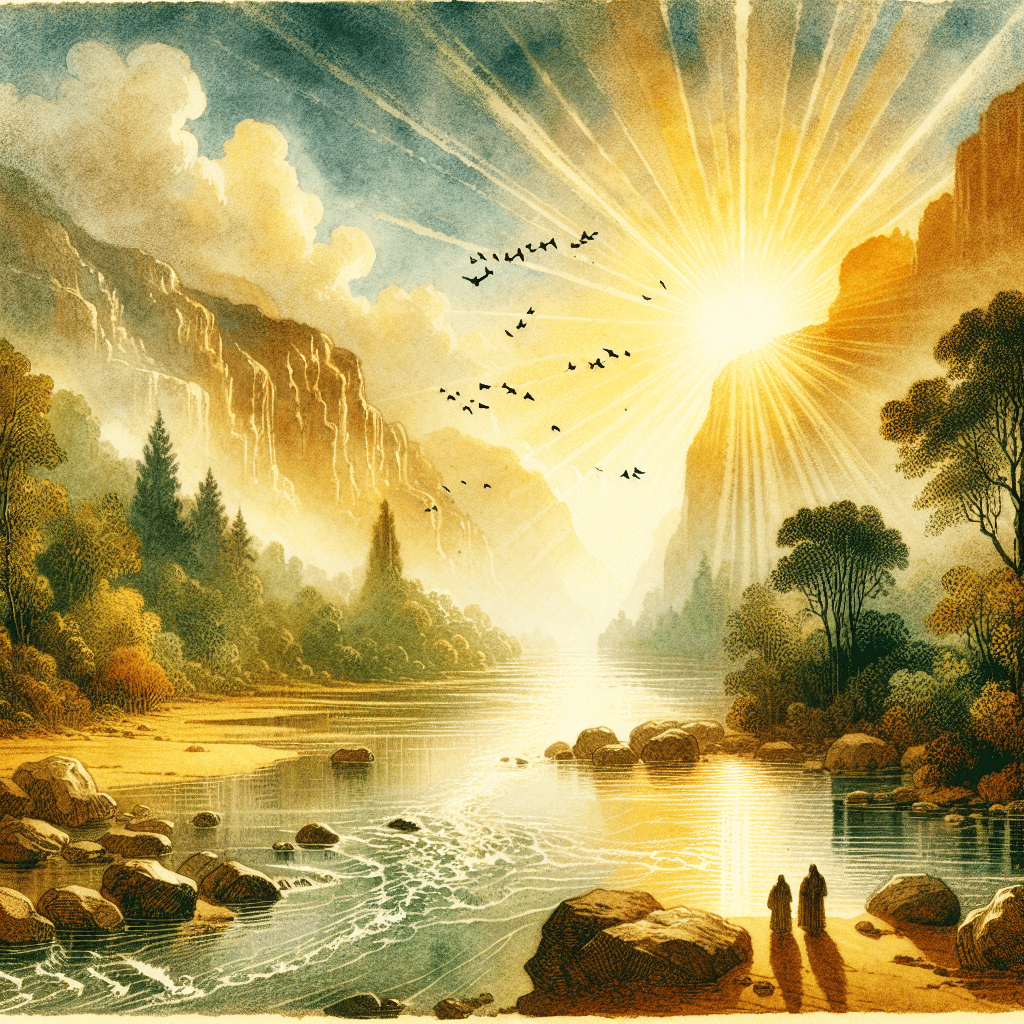 AI-generated illustration for "Nature Illustration: Rivers, Wells, and Living Water" — created by ChurchWiseAI using DALL-E