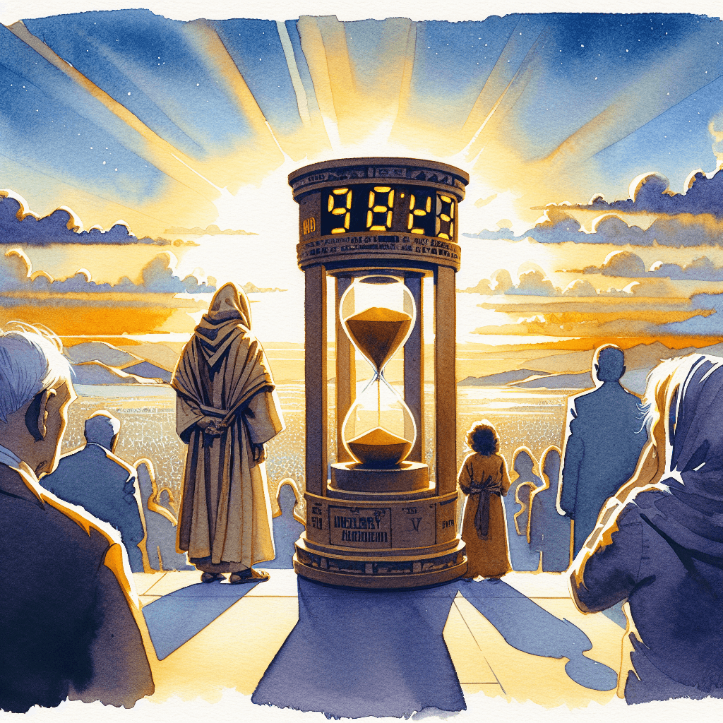 AI-generated illustration for "The Clock Is Ticking - Dispensational (John 3:16)" — created by ChurchWiseAI using DALL-E