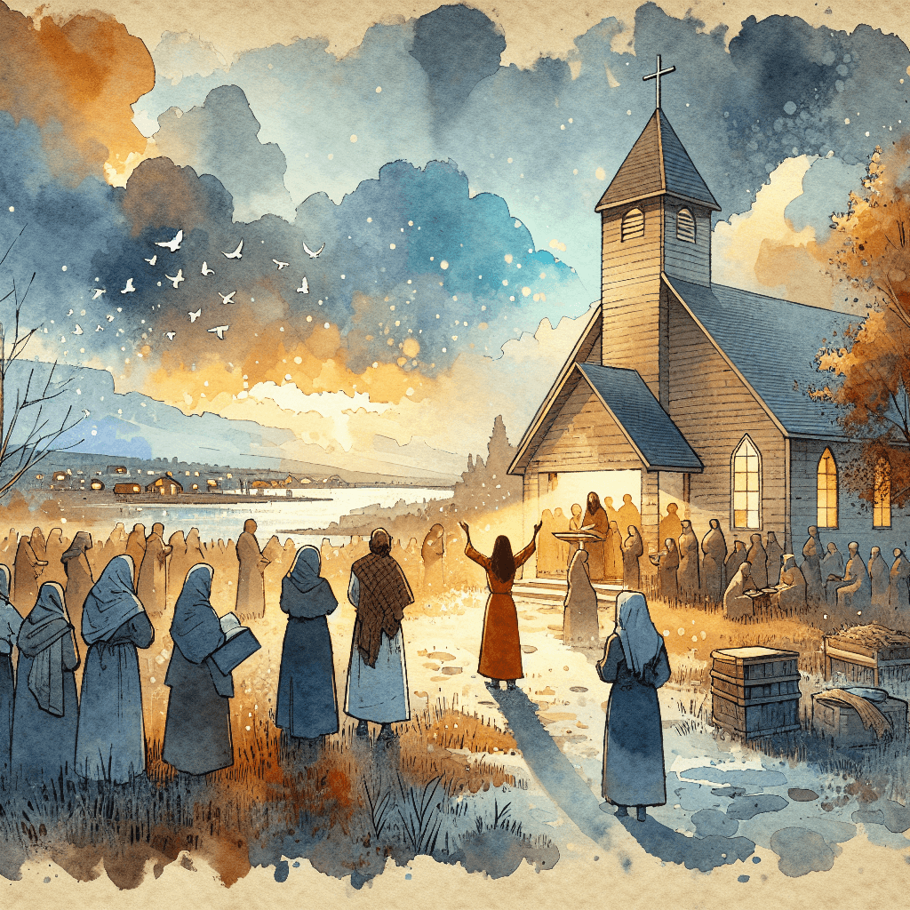 AI-generated illustration for "The Example of Gentleness - Story" — created by ChurchWiseAI using DALL-E