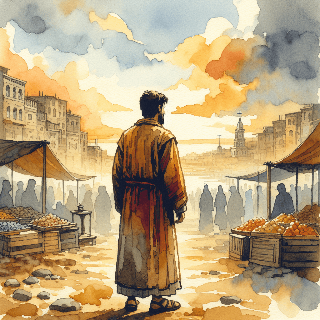 AI-generated illustration for "The Power of Mercy - Story" — created by ChurchWiseAI using DALL-E