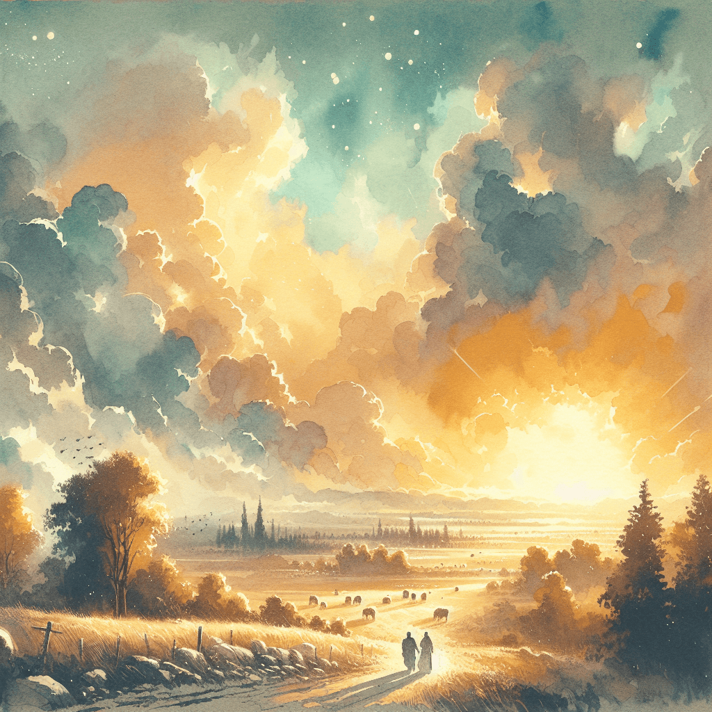 AI-generated illustration for "Two Becoming One: The Mystery of Christian Marriage - Story" — created by ChurchWiseAI using DALL-E